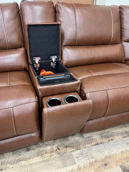 Knox Genuine Leather Reclining Sectional